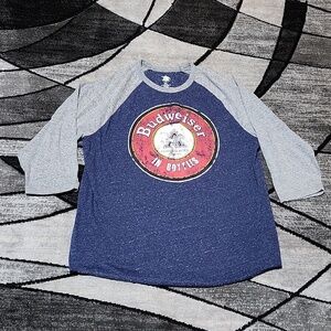 ANHEUSER-BUSCH RETRO BUDWEISER IN BOTTLES 2016 RAGLAN-SLEEVES GRAPHIC TEE-SHIRT